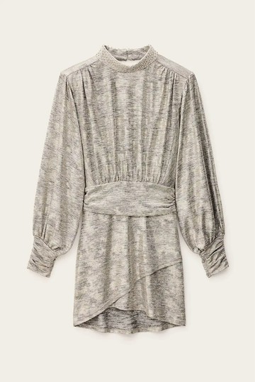 *【ba&sh】TOLEDA 銀色短洋裝