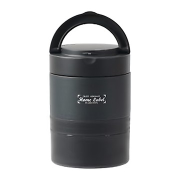 PEARL LIFE 珍珠金屬 不鏽鋼纖細便當罐 附袋 HB-5443 16.5 x 10.5 x 20.5cm  黑色  880ml  1個