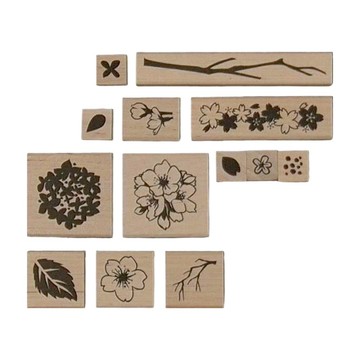 Shachihata 寫吉達 日本和風橡皮圖章 六花 Set  1組