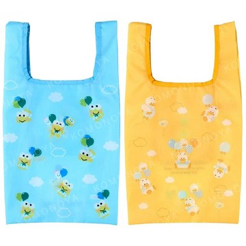 小禮堂 Sanrio 三麗鷗 尼龍摺疊購物袋 (蛙鴨蛙鴨蛙 汽球) 大眼蛙 貝克鴨