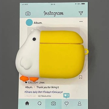 小紅書同款 搞怪可愛大嘴鳥 矽膠軟殼 適用於AirPods 4代 Pro 3代 2代 保護套 蘋果無線藍牙耳機防摔保護殼