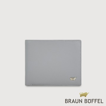 【BRAUN BUFFEL 德國小金牛】台灣總代理 瓦拉頓-A 5卡透明窗皮夾-石灰白/BF568-316-CGY