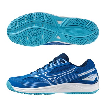 美津濃排球鞋 MIZUNO CYCLONE SPEED 4 男女款 排球鞋 運動鞋 橡膠大底 藍白 V1GA238001