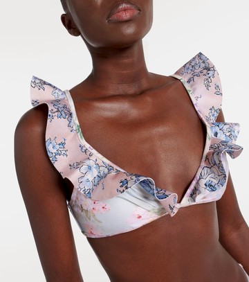 Zimmermann Halliday ruffled floral bikini top