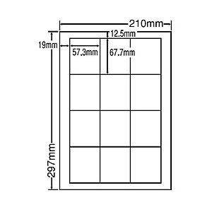  東洋印刷 LDW12S シートカットラベル A4版 12面付(1ケース500シート)