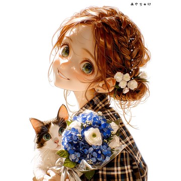 【4 月新品 3】07-120-0225 人物貼紙 春日女孩與動物