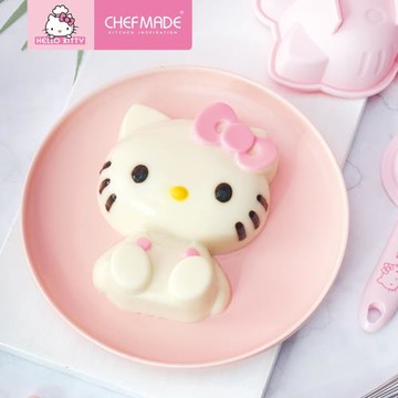 學廚Kitty4寸8寸硅膠雪糕布丁模戚風慕斯蛋糕家用蒸米糕烤箱模具