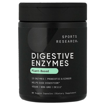 Sports Research, 消化酶，植物基，90 粒素食膠囊