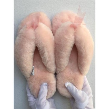 河南桑坡村澳洲真羊毛拖鞋皮毛一體毛毛拖鞋女居家人字拖外穿毛絨