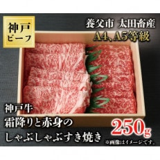 神戸牛　霜降りと赤身のしゃぶしゃぶすき焼き　250g