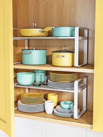 廚房置物架收納架鍋架伸縮臺面櫥柜隔層隔板柜內分層架臺面不銹鋼