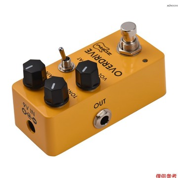 ZORY 電吉他過載效果器 吉他單塊效果器 真旁路6.35mm輸入輸出接口 鋁合金外殼 Z-02