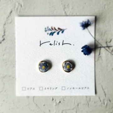 【再次販售】三色堇 堇菜 金繼 陶器 耳環 耳飾 無耳洞耳環 花朵 春日花朵 迷你 小巧 簡約 禮物 贈禮 母親節