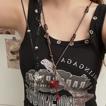 【台灣公司 可打統編】免運 甜酷風愛心鑰匙吊墜項鏈女小眾設計感個性時尚氣質百搭頸鏈毛衣鏈 可開發票 全館五折 工廠現貨直銷 新品特價 z9211