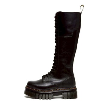 (WMNS) Dr.Martens Audrick 20-Eye Leather Knee High Platform Boots 'Black'
