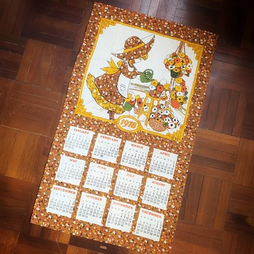 1978 美國早期布面月曆 little garden