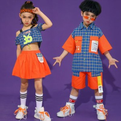 キッズダンス衣装 セットアップ ヒップホップ Hiphop 子供服 トップス チェック柄 パンツ へそ出し 半袖 男の子 女の子 ジャズダンス 練 通販 Lineポイント最大get Lineショッピング