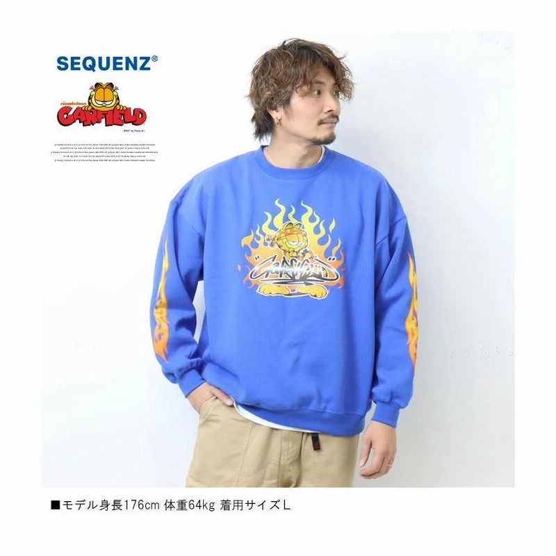 SEQUENZ ガーフィールド ファイヤーパターン スウェットシャツ SEQUENZ ガーフィールド ファイヤーパターン スウェットシャツ