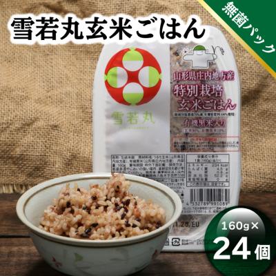 ふるさと納税 庄内町 雪若丸玄米パックごはん24個