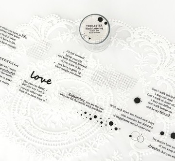 黑色字母燙金雷射切割PET和紙膠帶