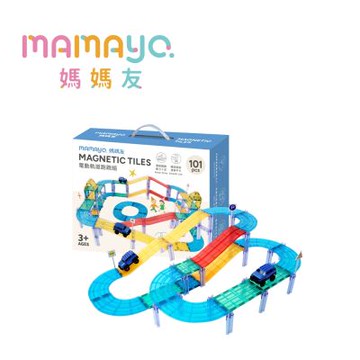 媽媽友mamayo 磁力片 - 電動軌道跑跑組101pcs