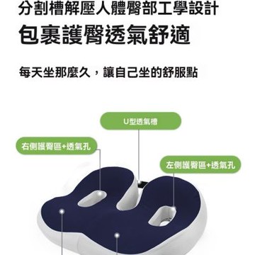 椅子護臀座 痔瘡墊屁墊 透氣坐墊厚 辦公室久坐記憶棉坐墊 分區解壓人體臀部