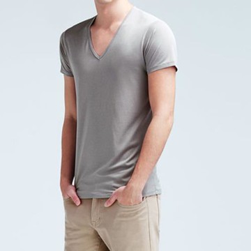 兩件包郵 外貿日單 夏季冰絲網眼透氣速干男短袖 超薄 涼感V領T恤