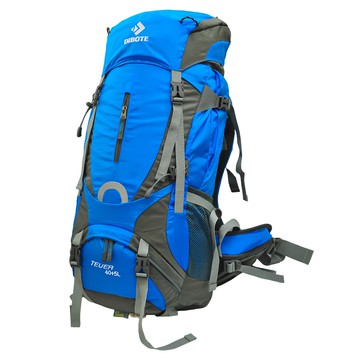 DIBOTE 迪伯特 專業登山休閒背包 NYLON材質 高碳鋼骨架 多層次收納空間 透氣網架系統  66 x 30 x 20cm  藍色