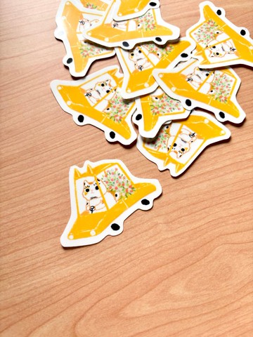 Cyndraw 糕糕貓go go car光膜防水貼紙