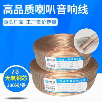 音頻線 音源線 喇叭線 廠家音響線RVH 100-600芯無氧銅音頻線 透明金銀喇叭線功放音箱線