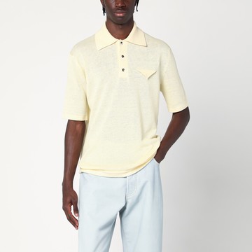 Yellow polo shirt in light linen