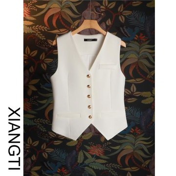 XT西裝馬甲女新款2025新款春秋款內搭小個子高級感時尚洋氣背心