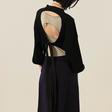 【NaSuBi Vintage】Upcycling挖背設計針織古著上衣