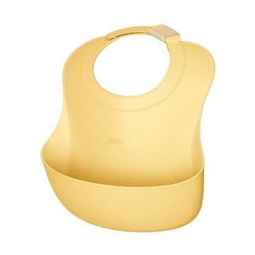 韓國 MOYUUM - 白金矽膠寬口立體圍兜-檸檬黃