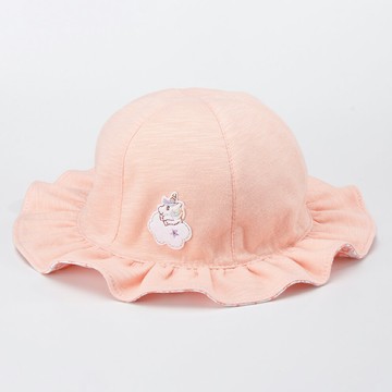 JUMEE -PINK ORANGE-雙面戴可愛寶寶帽（寶寶 小童） 荷葉帽簷款