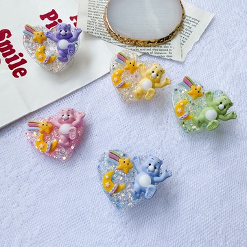 閃粉可愛卡通網紅情侶款手機氣囊支架懶人可折疊伸縮手工創意亮片ins風指環扣氣墊配件潮牌抖音神器diy防摔