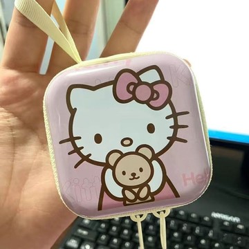 零錢袋🎀 kitty貓馬口鐵零錢包迷你拉鏈耳機收納包少女心kt精美硬幣鑰匙包