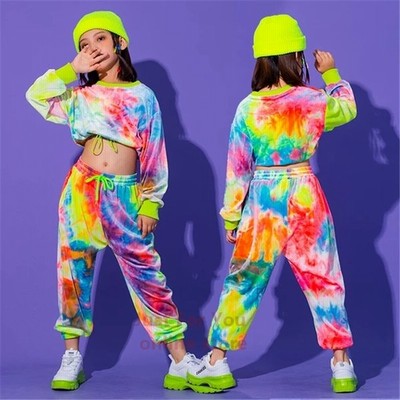 キッズ ダンス衣装 セットアップ ヒップホップ 子供 Hiphop トップス パンツ 長ズボン 長袖 虹柄 へそ出し 女の子 ジャズダンス 練習着 発表会 チアガール 通販 Lineポイント最大get Lineショッピング