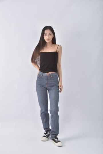 (M) 210 hand foot丹寧牛仔修身藍色長褲