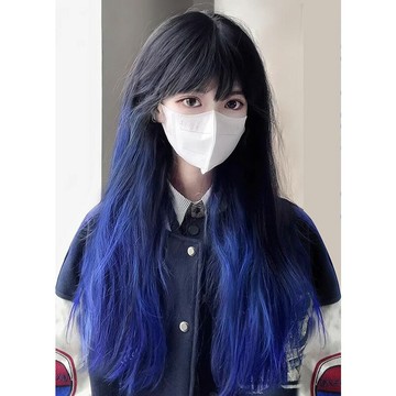 【巴黎精品】現貨+預購 長假髮直髮整頂假髮-漸層藍仿真大頭皮蓬鬆女假髮a1ji79