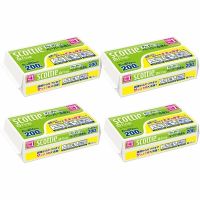 スコッティ ペーパーふきん サッとサッと 400枚(200組) 4個セット