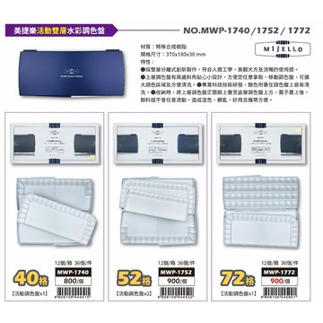 普思AP 美捷樂活動雙層水彩調色盤(多款)40格 MWP-1740