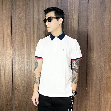 美國百分百【全新真品】Tommy Hilfiger POLO衫 網眼 短袖 男款 TH 上衣 logo 白色 CR86