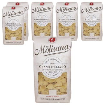 la Molisana 茉莉 石臼碾磨 義大利貝殼麵 n25  500g  6包