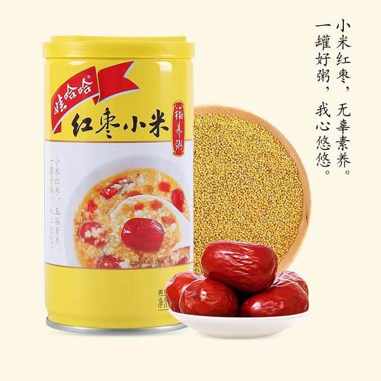 娃哈哈 紅棗小米福養粥 　八宝粥 （ワハハ・ハッポウカユ）360ｇ　小米 カユ 八宝粥　棗 入り　紅棗 なつめ　中国飲料　お粥