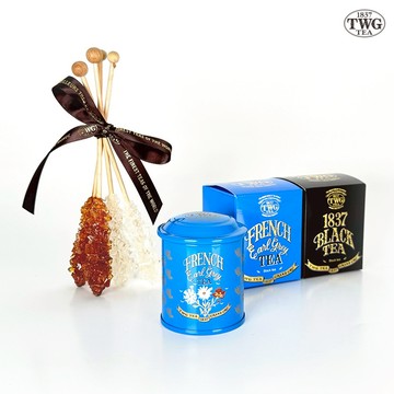 【TWG Tea】迷你茶罐二重奏禮物組 法式伯爵茶20g/罐+1837紅茶20g/罐+茶糖棒