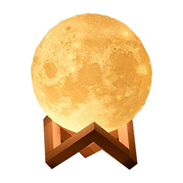 ANTIAN 3D打印月球燈 15cm 暖白/正白光 食用級可降解PLA材質  14AML8CD0-BWT