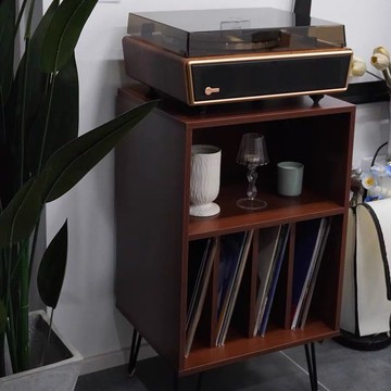 免運 可開票 超低價 黑膠收納櫃復古木質雜志書櫃落地唱片櫃北歐風唱片機櫃黑膠展示櫃 快速發貨