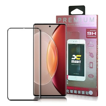 X mart Xmart for VIVO X90 PRO 邊膠3D滿版曲面玻璃貼-黑