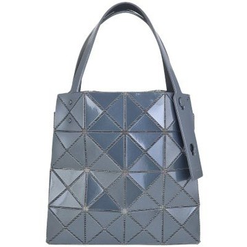 ISSEY MIYAKE 三宅一生 BAOBAO 金屬鐵灰色三角格4x4手提/肩背包
